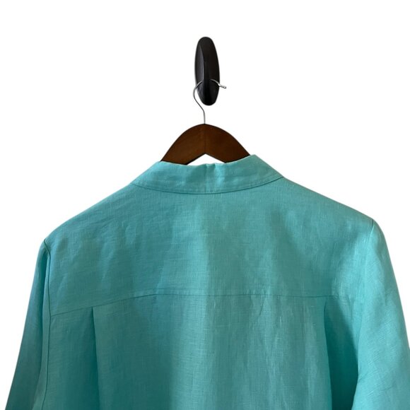 Richard Malcom NEW Irish Linen Button Down Shirt In Turquoise Size XL - Picture 7 of 14